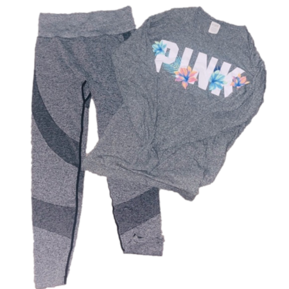 PINK active seamless leggings M tropical tee xS